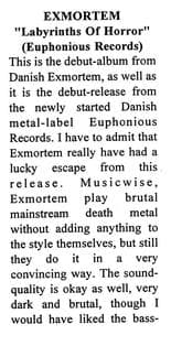 Debut Release: Exmortem's 'Labyrinths Of Horror'