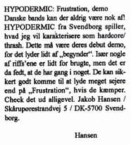 Hypodermic: A Promising Debut in Hardcore/Thrash