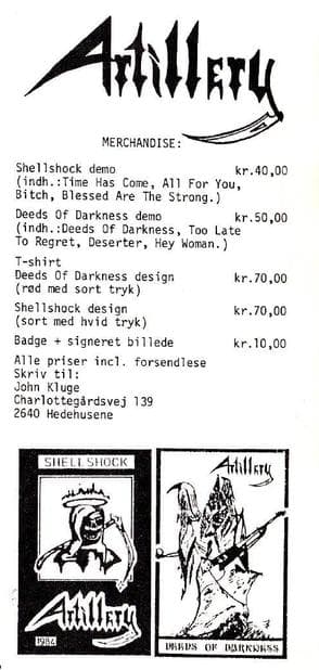 Artillery Merchandise Catalog